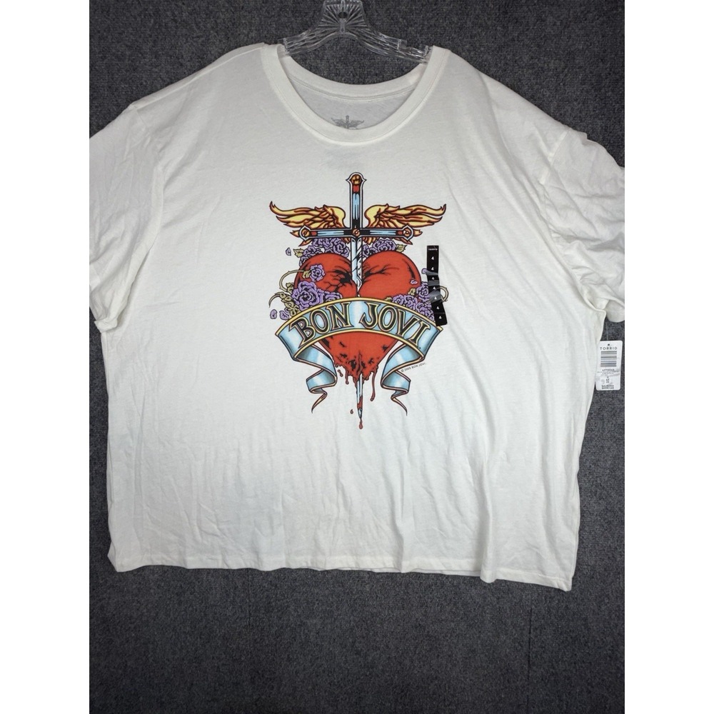 TORRID Bon Jovi Relaxed Fit Boxy T-Shirt Women's Size 4X (26) NWT